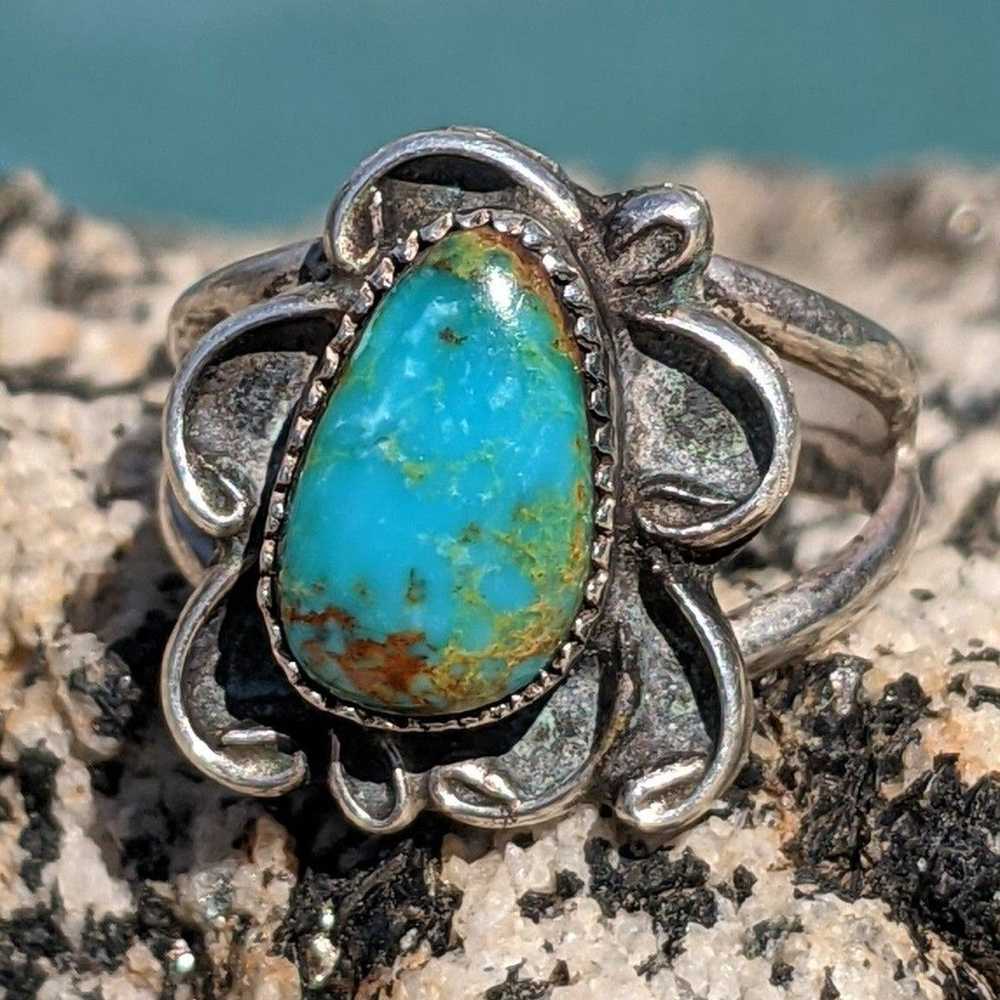 Jane Popovich Navajo Hallmarked Chrysocolla Turqu… - image 1