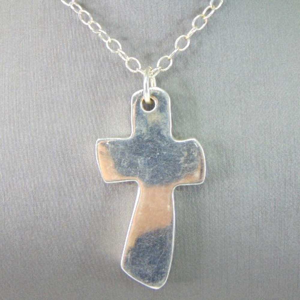 Womens Vintage Estate Fine Silver Cross Necklace … - image 2