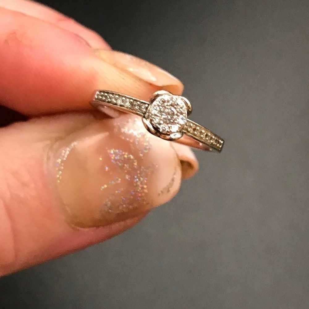 VTG 10K WHITE GOLD NATURAL DIAMOND RING  #318 - image 10