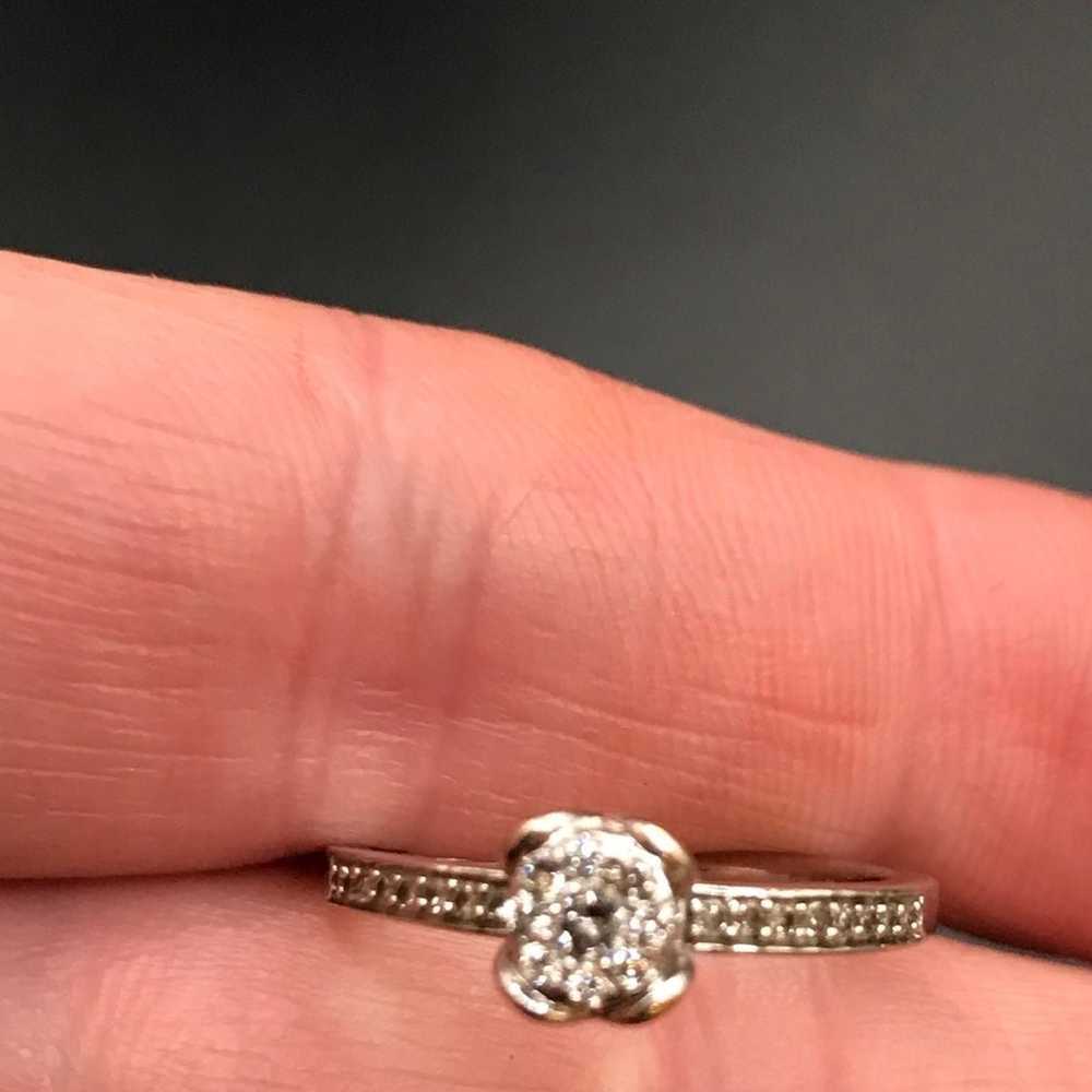 VTG 10K WHITE GOLD NATURAL DIAMOND RING  #318 - image 12