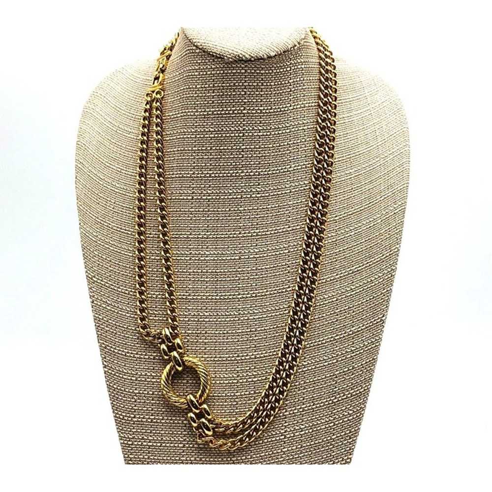 HUGE Vintage Givenchy Multi-Chain Gold Tone State… - image 1