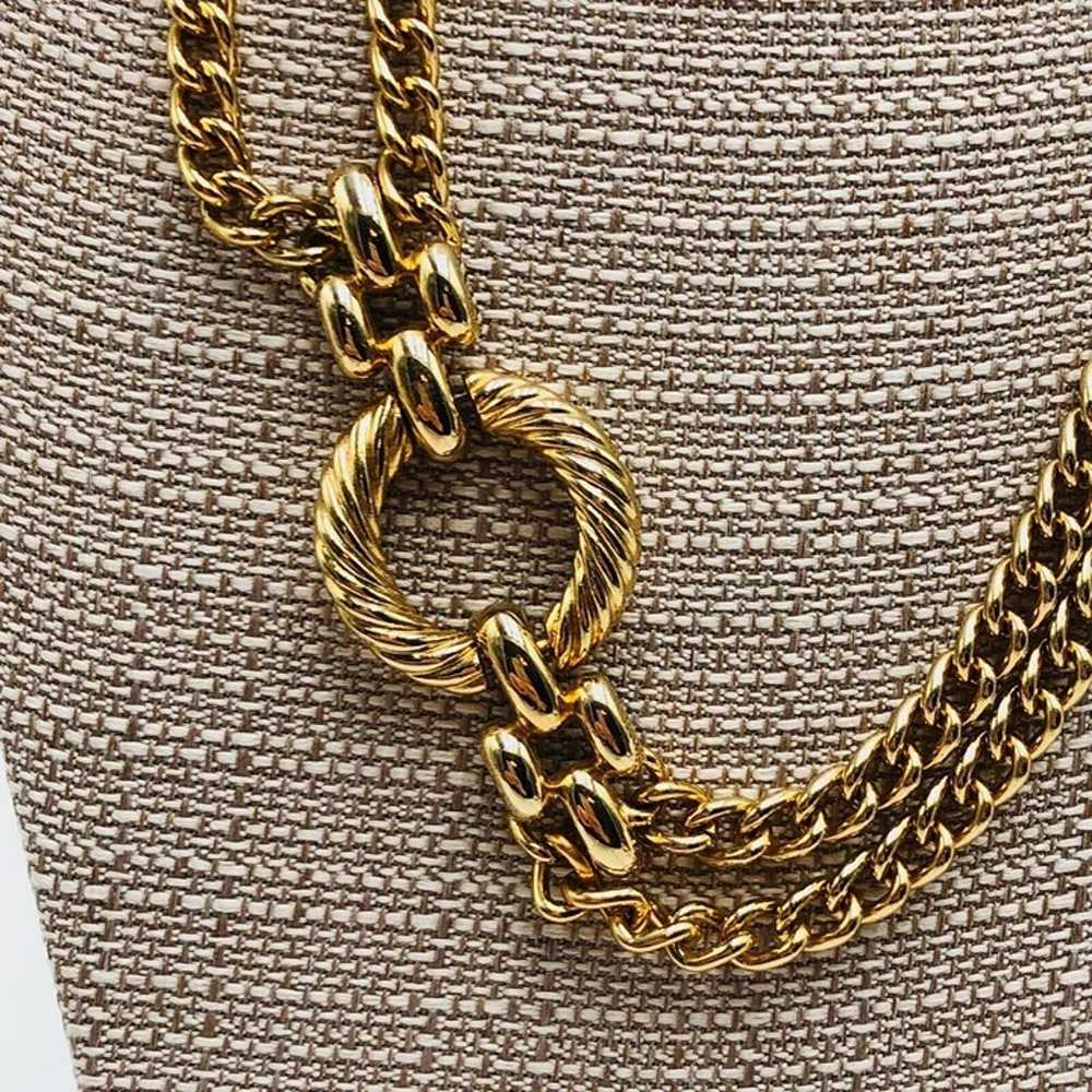 HUGE Vintage Givenchy Multi-Chain Gold Tone State… - image 3