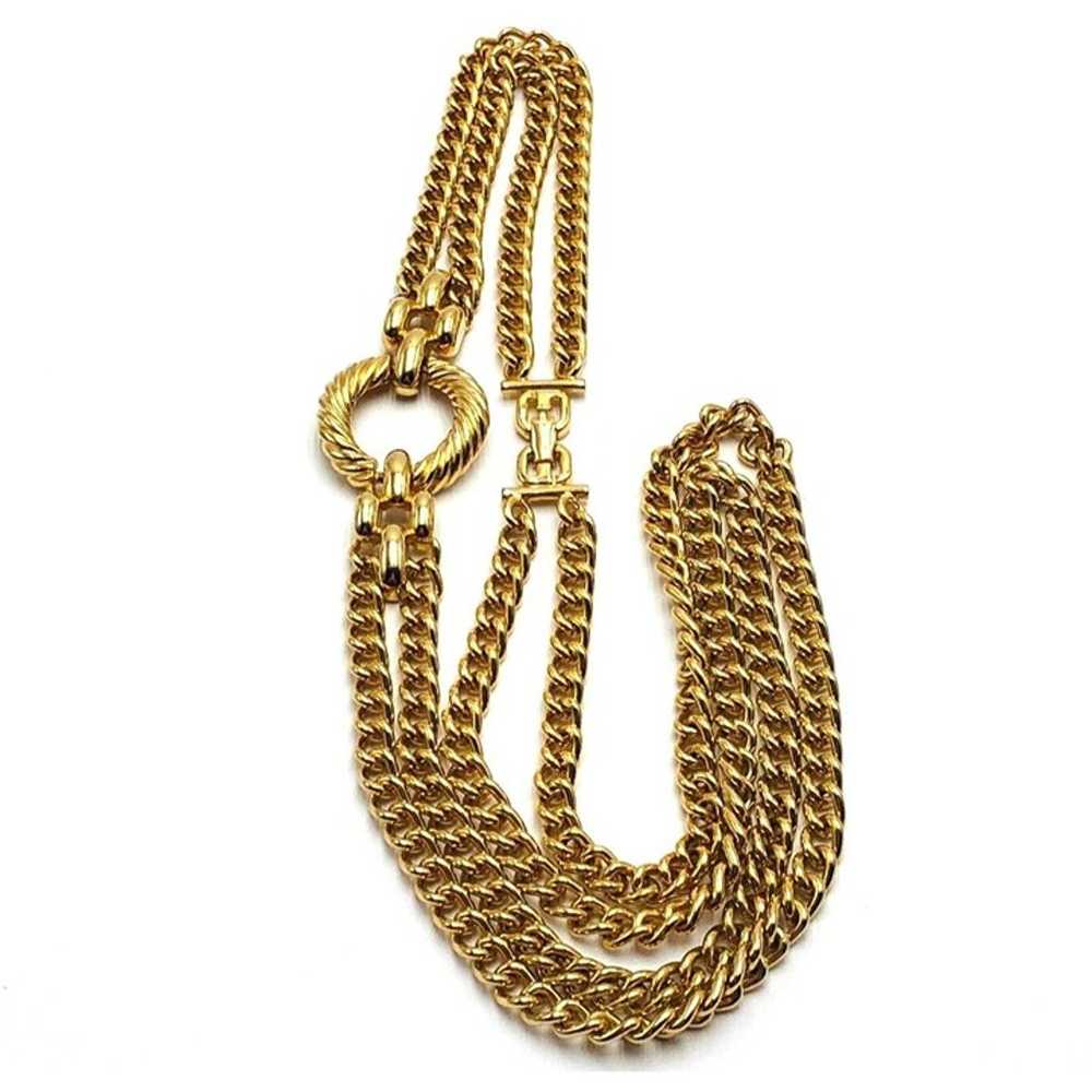 HUGE Vintage Givenchy Multi-Chain Gold Tone State… - image 5