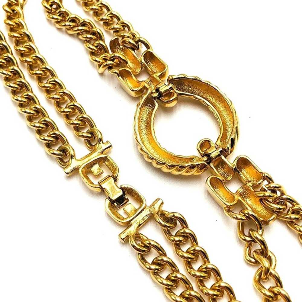 HUGE Vintage Givenchy Multi-Chain Gold Tone State… - image 6