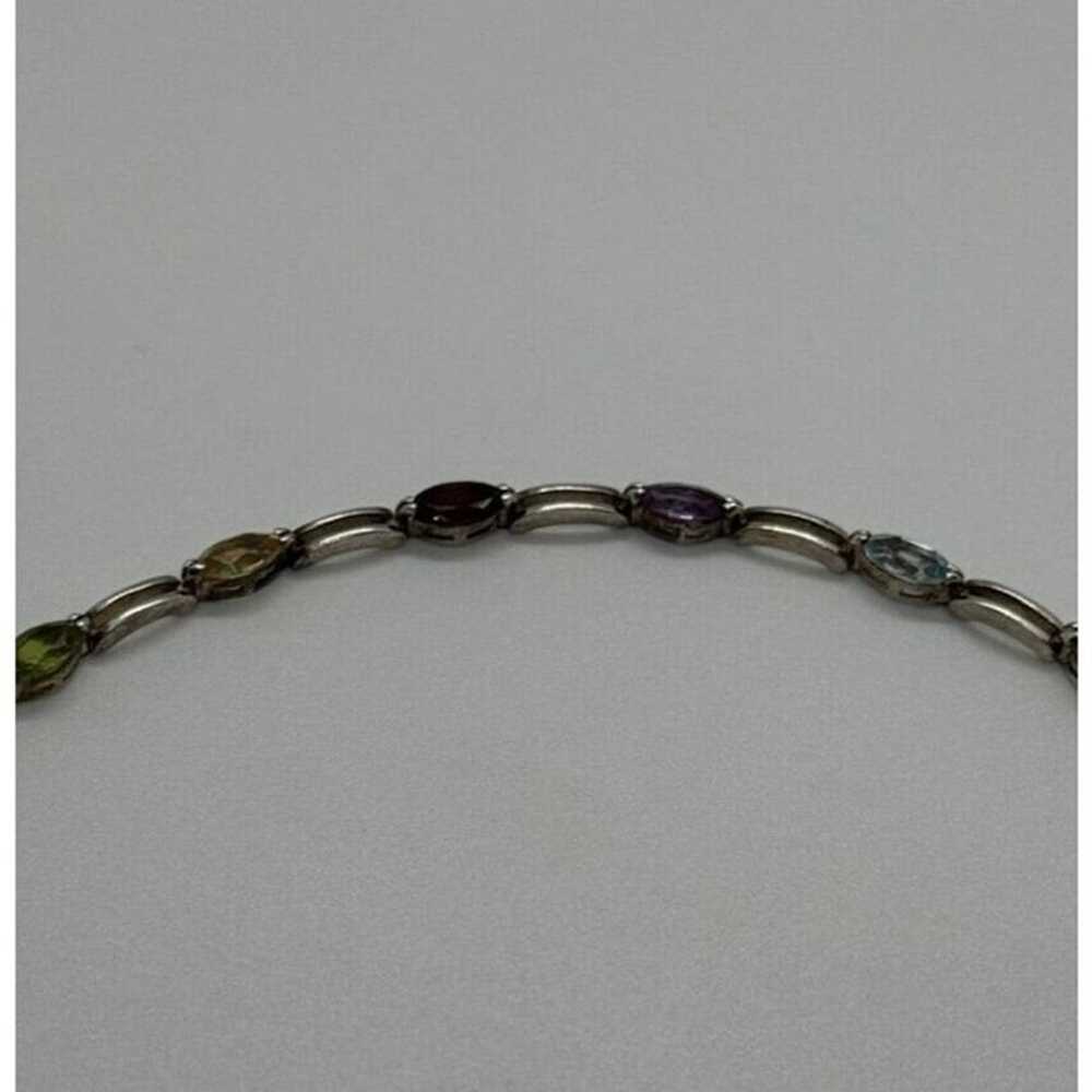 925 STERLING SILVER TOURMALINES BRACELET - image 2