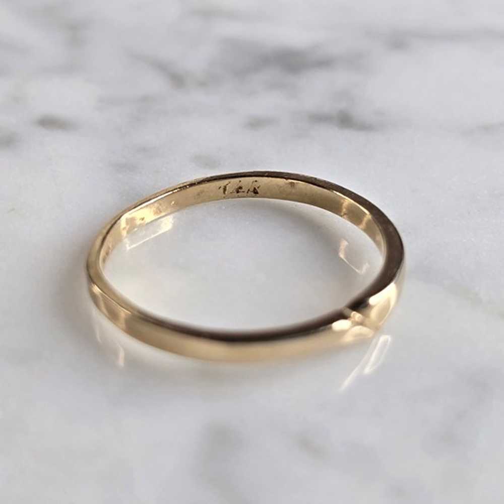 Womens Vintage Estate 14k Gold Ring Band, 1.4g E6… - image 4