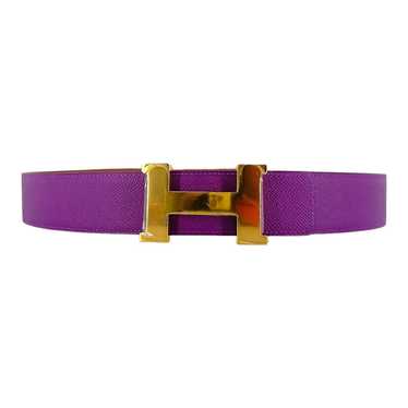 Hermes H Buckle 32MM Reversible Leather Belt Brow… - image 1