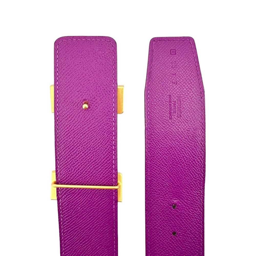 Hermes H Buckle 32MM Reversible Leather Belt Brow… - image 4