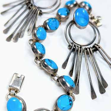 Incredible Vintage Sterling and Turquoise Taxco E… - image 1