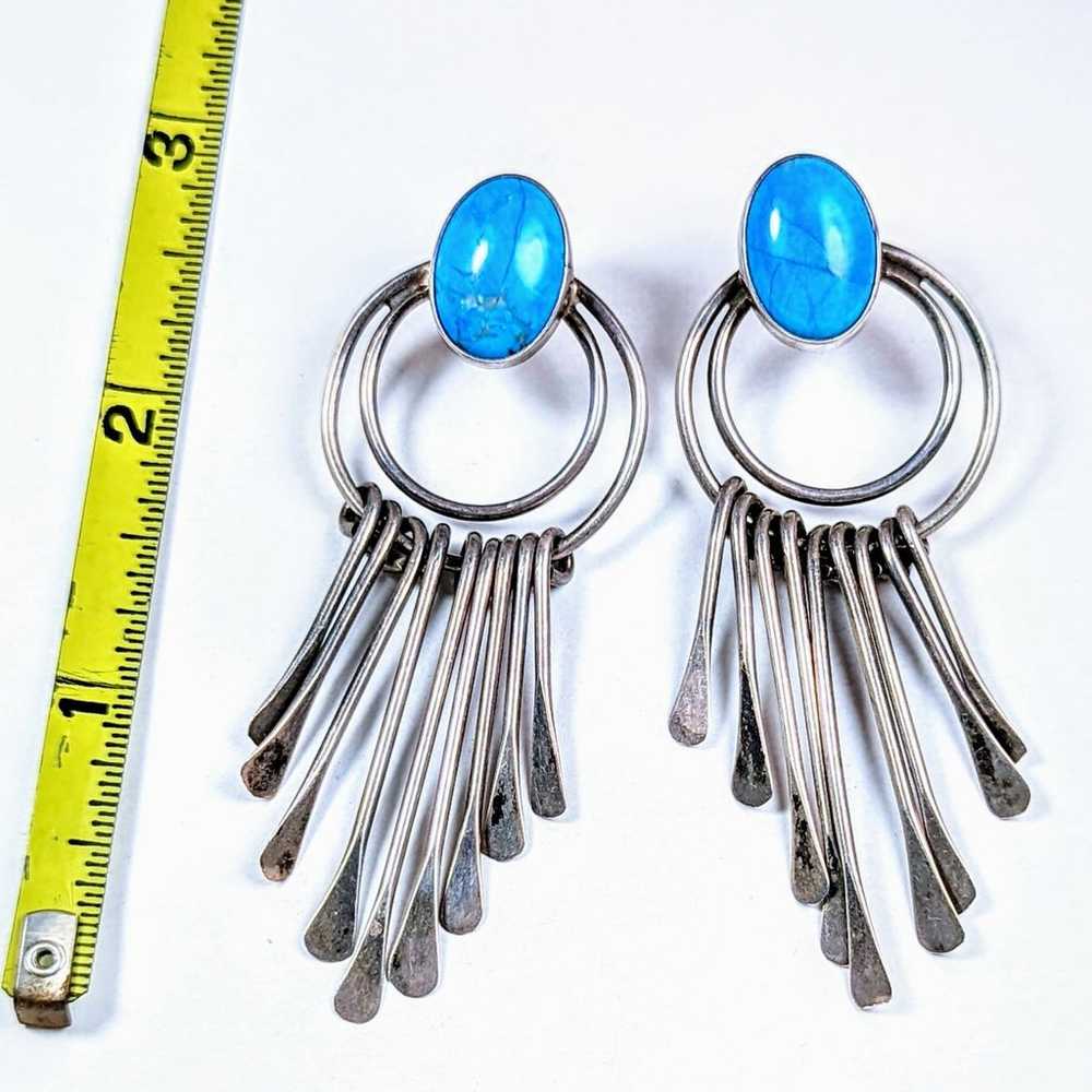 Incredible Vintage Sterling and Turquoise Taxco E… - image 8