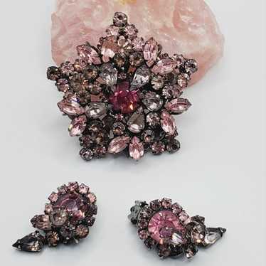 Juliana Delizza & Elster PINK D&E RARE brooch and… - image 1