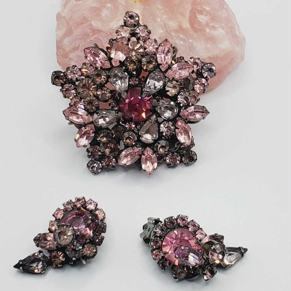 Juliana Delizza & Elster PINK D&E RARE brooch and… - image 2