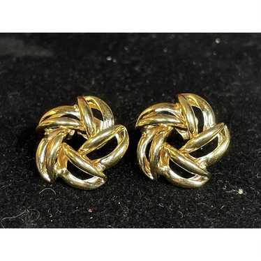 VINTAGE 14K YELLOW GOLD EARRINGS - image 1