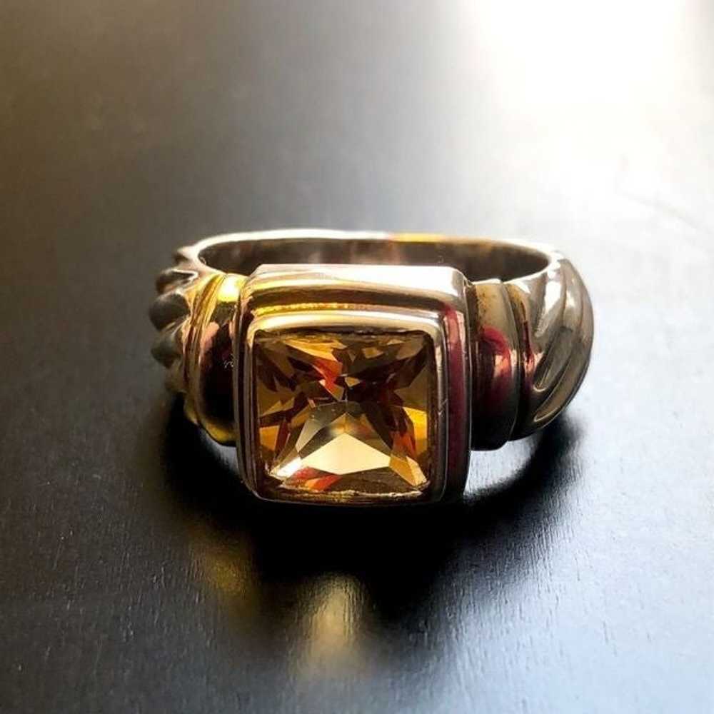 Vintage Sterling Silver Cushion Cut Faceted Citri… - image 11