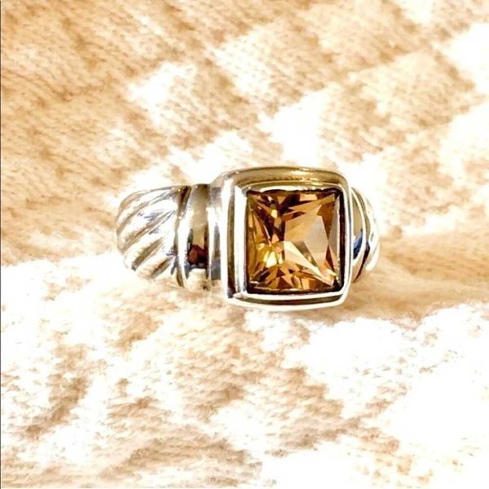 Vintage Sterling Silver Cushion Cut Faceted Citri… - image 3