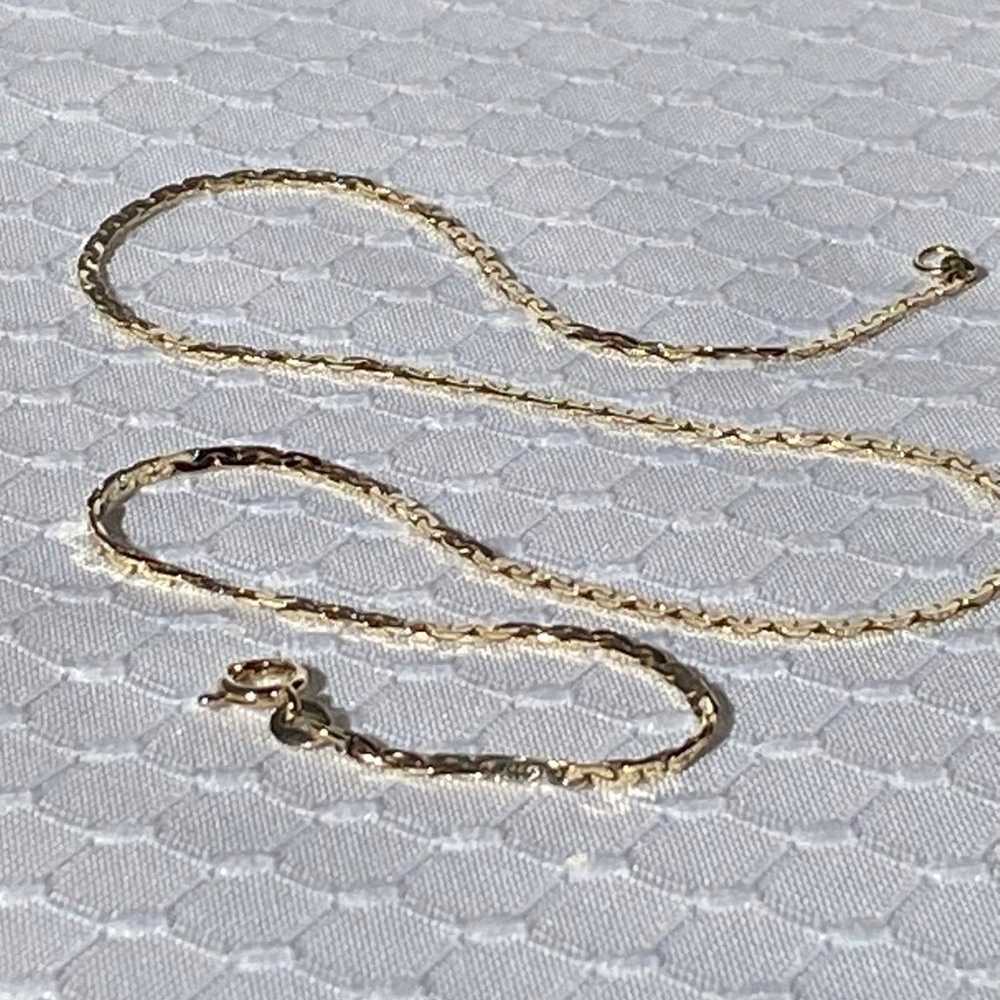 14k Solid Yellow Gold Short Chain Necklace 4.75g … - image 12