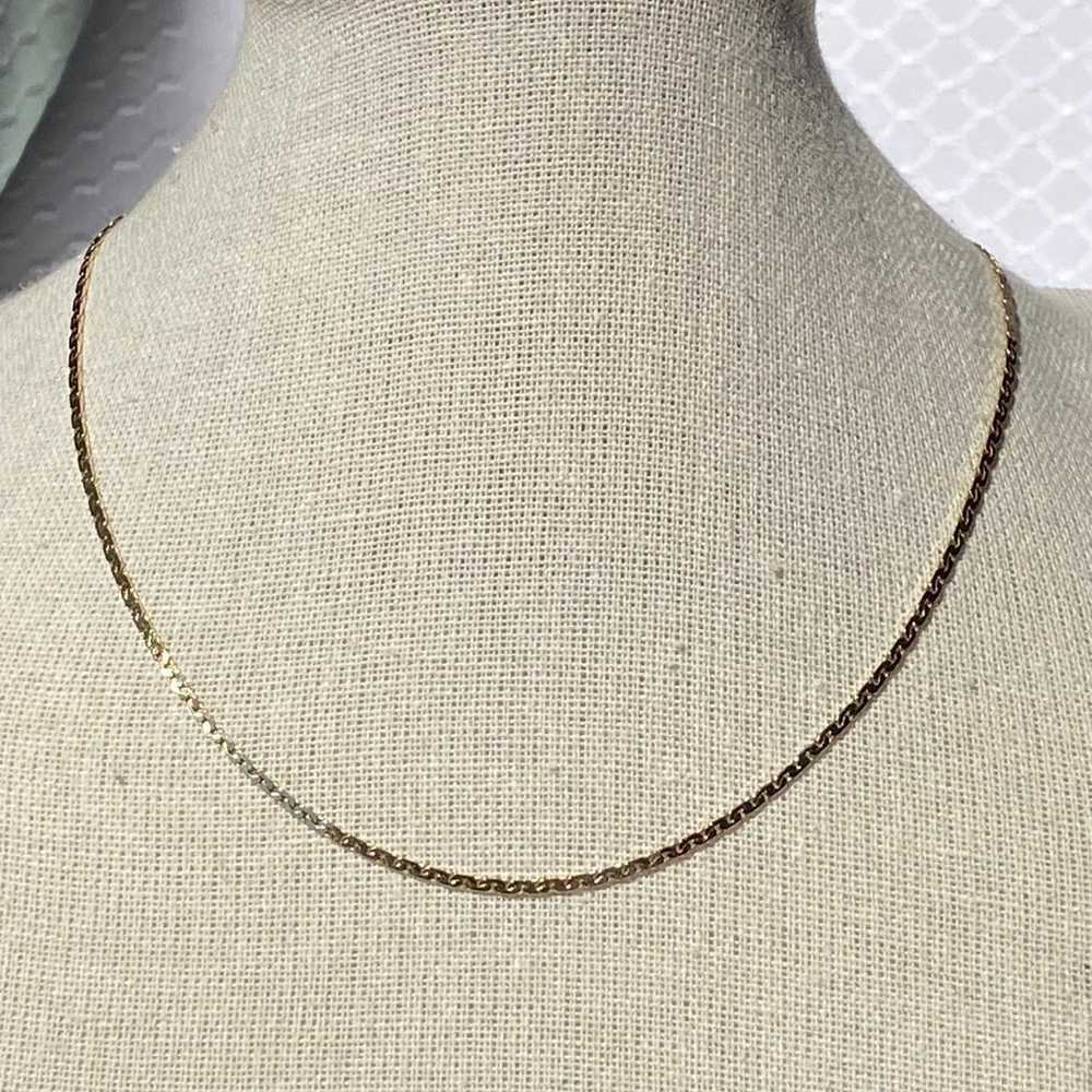 14k Solid Yellow Gold Short Chain Necklace 4.75g … - image 1