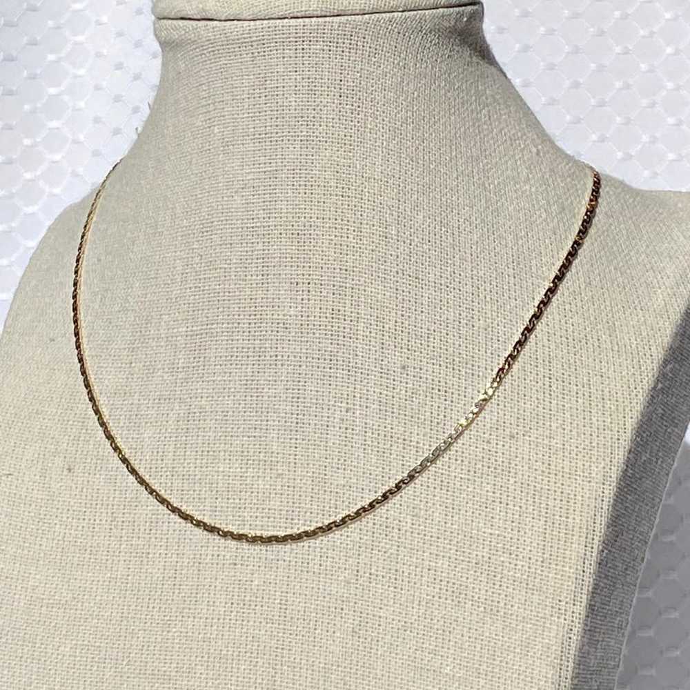 14k Solid Yellow Gold Short Chain Necklace 4.75g … - image 2