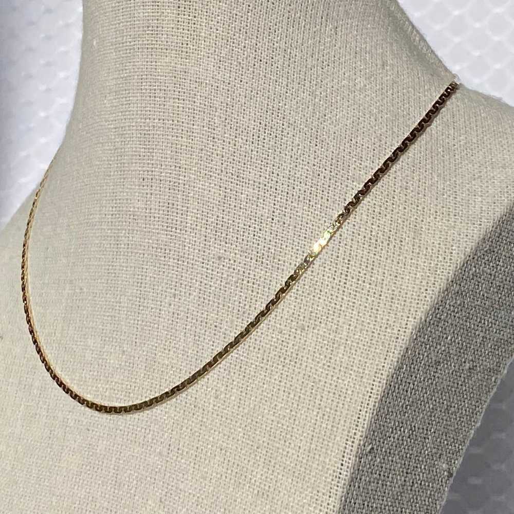 14k Solid Yellow Gold Short Chain Necklace 4.75g … - image 4