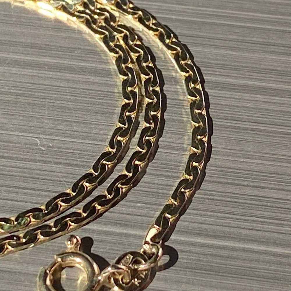 14k Solid Yellow Gold Short Chain Necklace 4.75g … - image 7