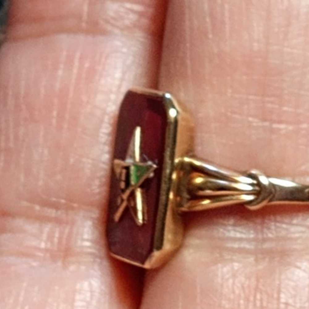 10k gold Antique Eastern Star Ring size 8 1/2 - 9 - image 3