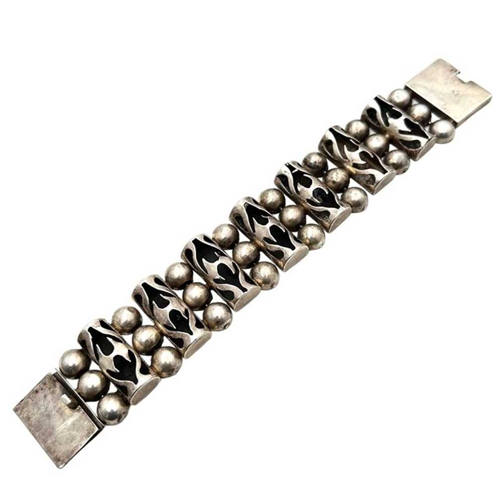 Vintage Mexico Mens Womens Bracelet Sterling Silv… - image 4