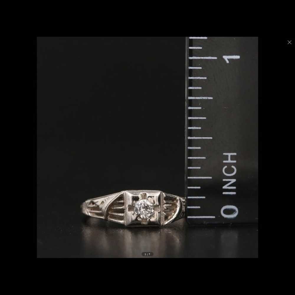 Art deco 14k 0.10CT diamond ring - image 2