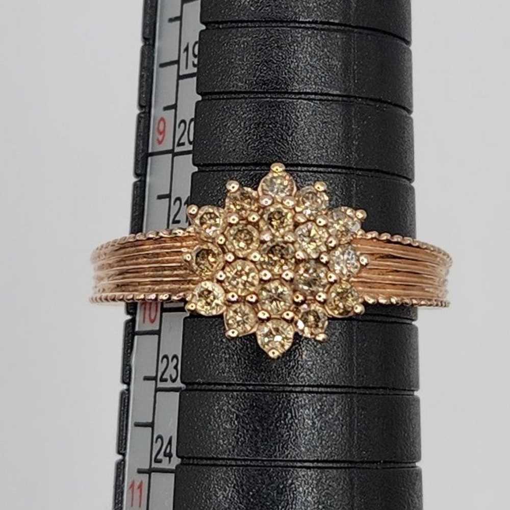 Vintage Style Genuine Champagne Diamond Ring - image 3