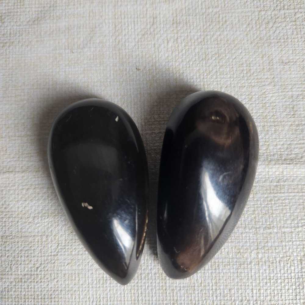 VTG MONIES Polished Tear drop clip-on earrings - image 1