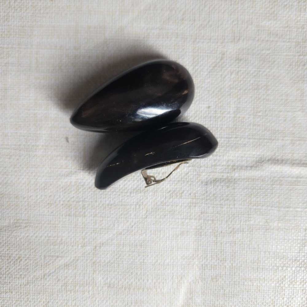 VTG MONIES Polished Tear drop clip-on earrings - image 4