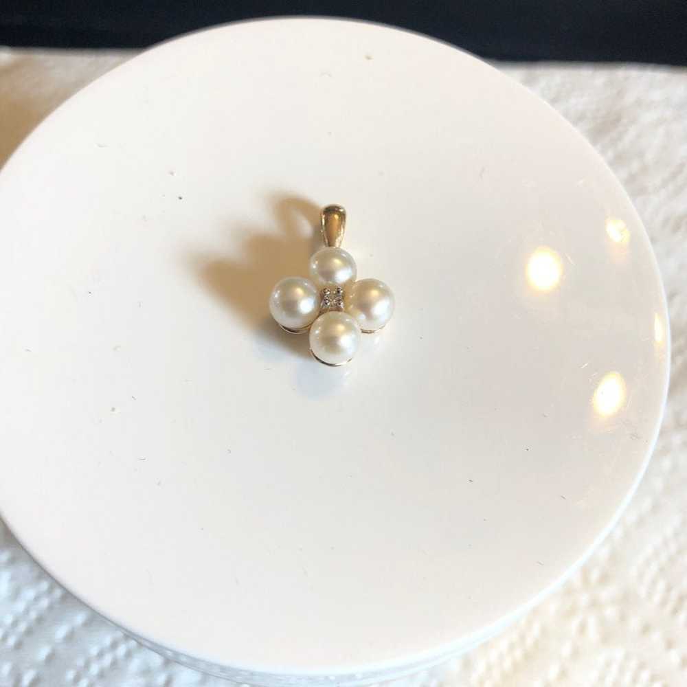 14k gold Pearl Ring and Pendant - image 7