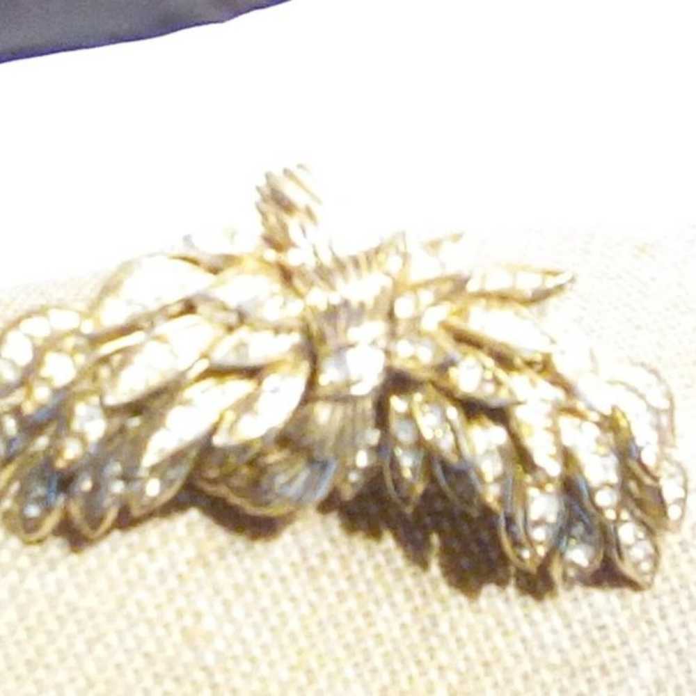 Beautiful Vintage Ciner Goldtone & Rhinestone Bro… - image 1