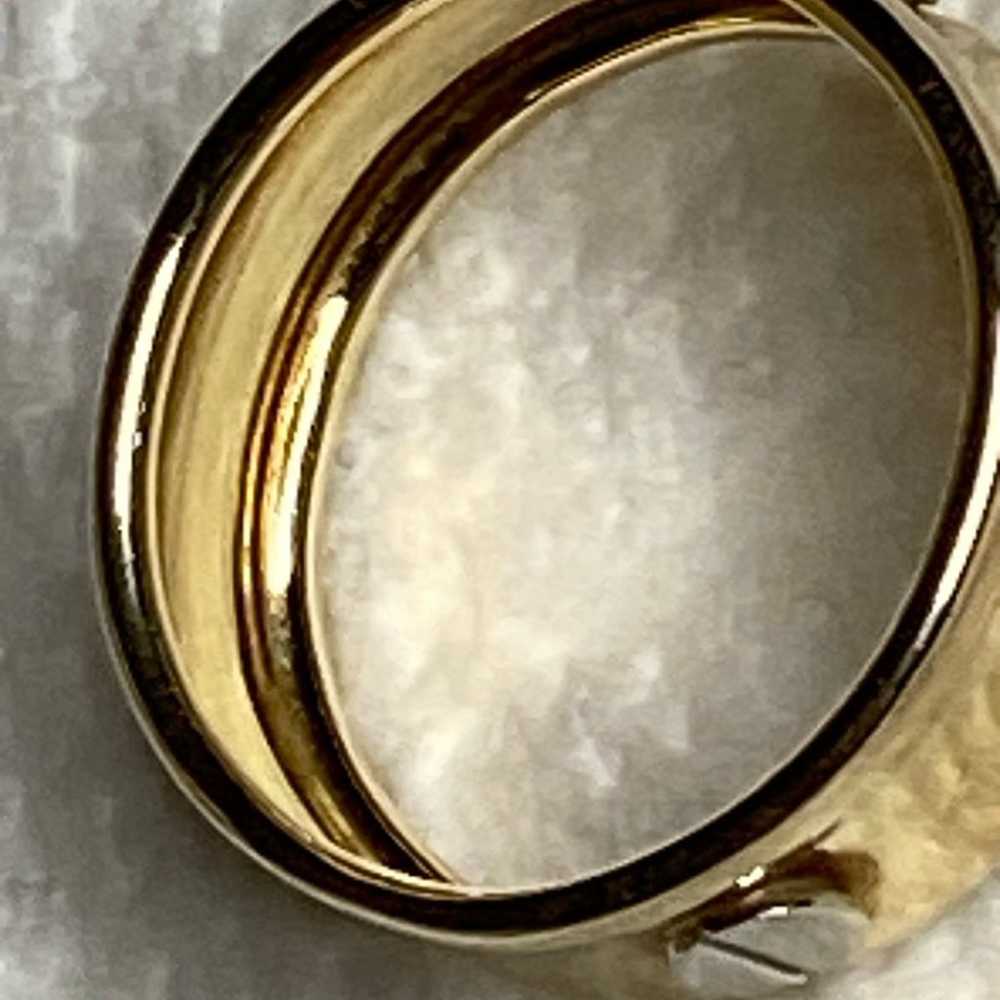 14K Yellow Gold/White Italian Nails Head Ring - image 9