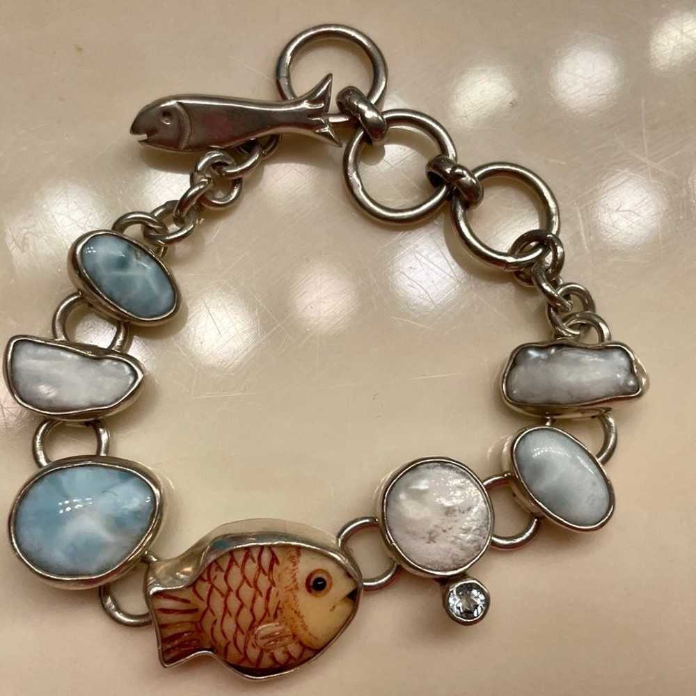 Elligator Sterling Silver Fish Bracelet - image 3