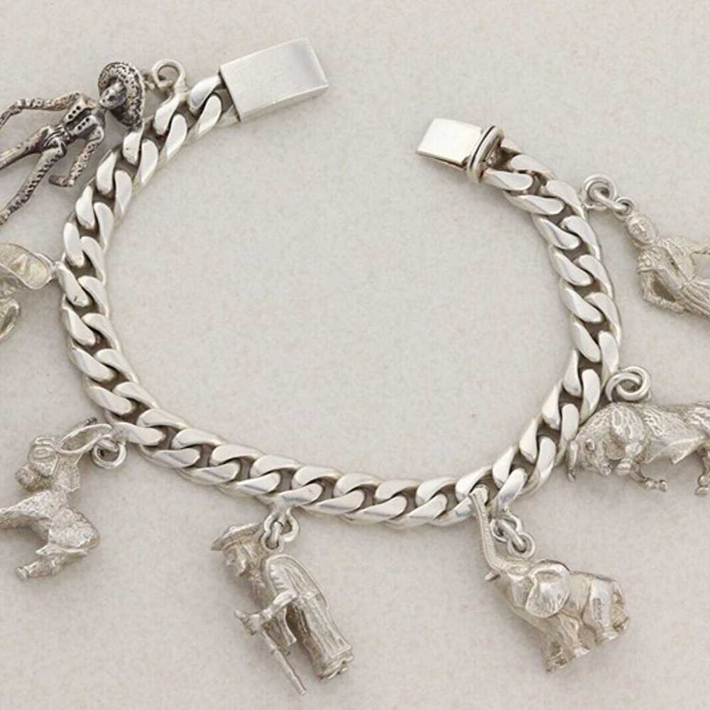 ERAS Sterling Silver Mexican Charm Bracelet Vinta… - image 1