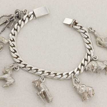 ERAS Sterling Silver Mexican Charm Bracelet Vinta… - image 1