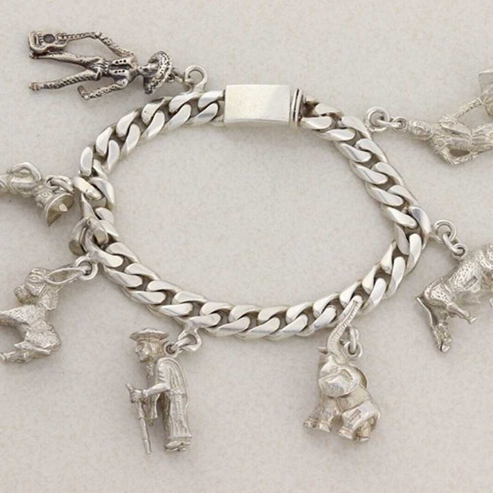 ERAS Sterling Silver Mexican Charm Bracelet Vinta… - image 9