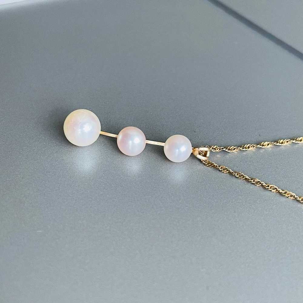 Vintage 10k Gold Natural White Pearl Pendant Neck… - image 3