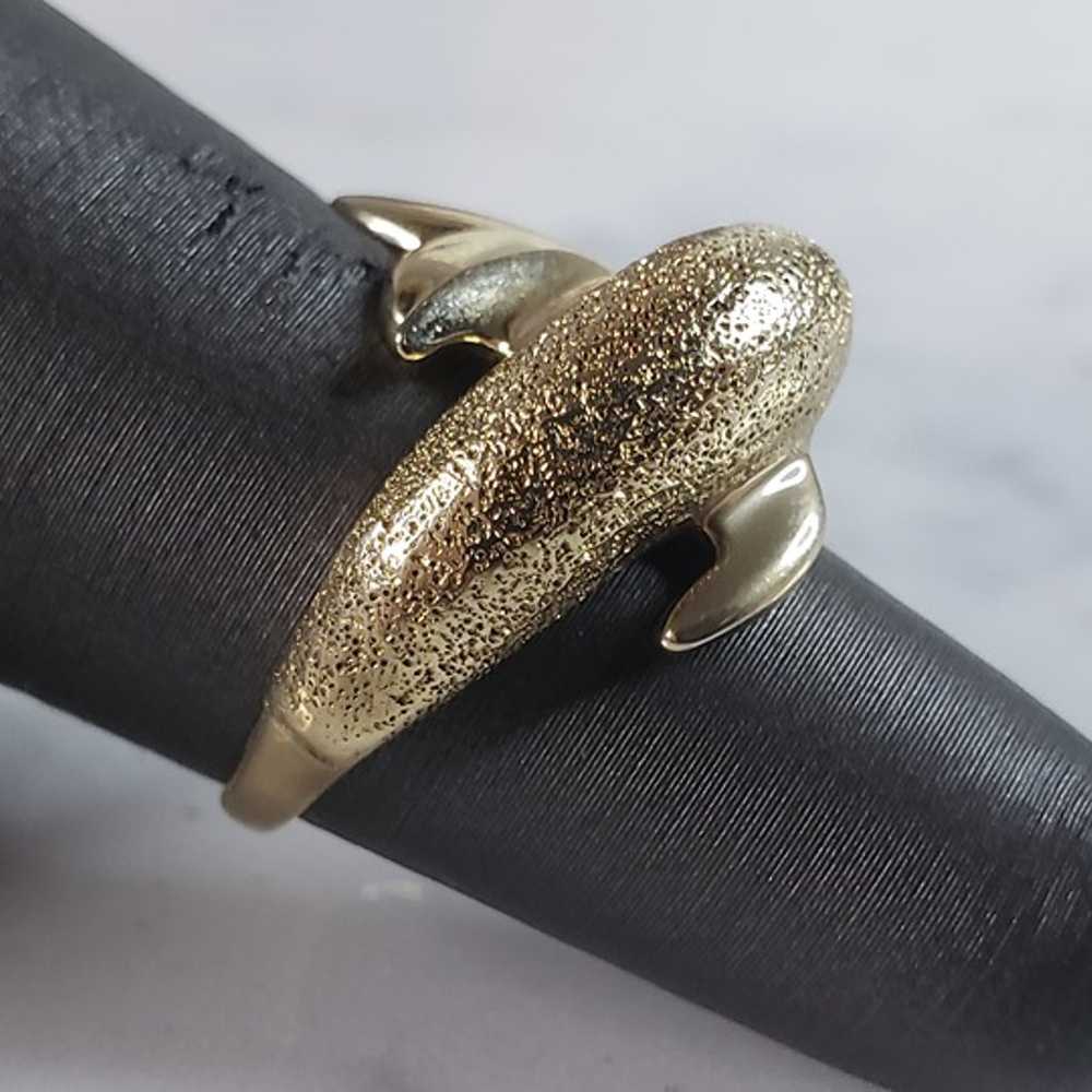 Womens Vintage Estate 10k Gold Dolphin Ring 4.0g … - image 2