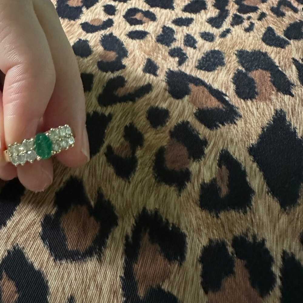 Vintage Emerald + Diamonds 14K Gold Ring - image 7