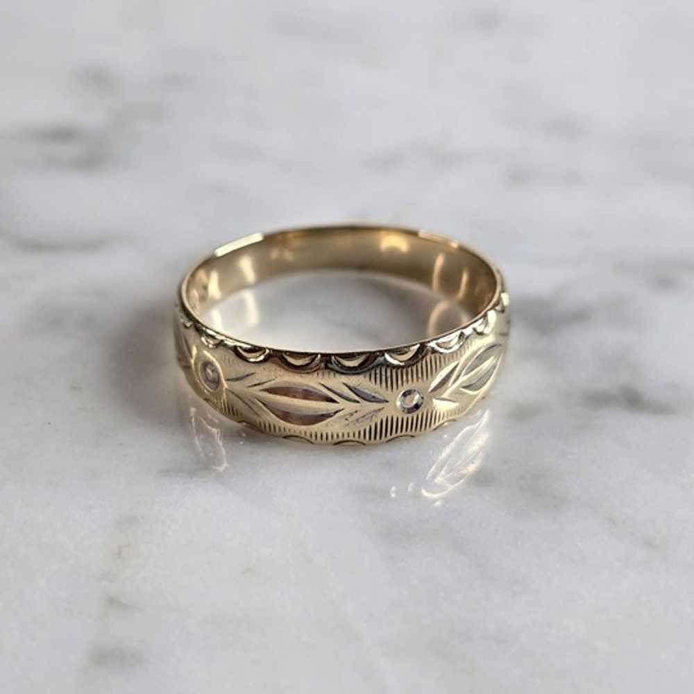 Womens Vintage Estate 14k Yellow Gold Ring 2.9g #… - image 4