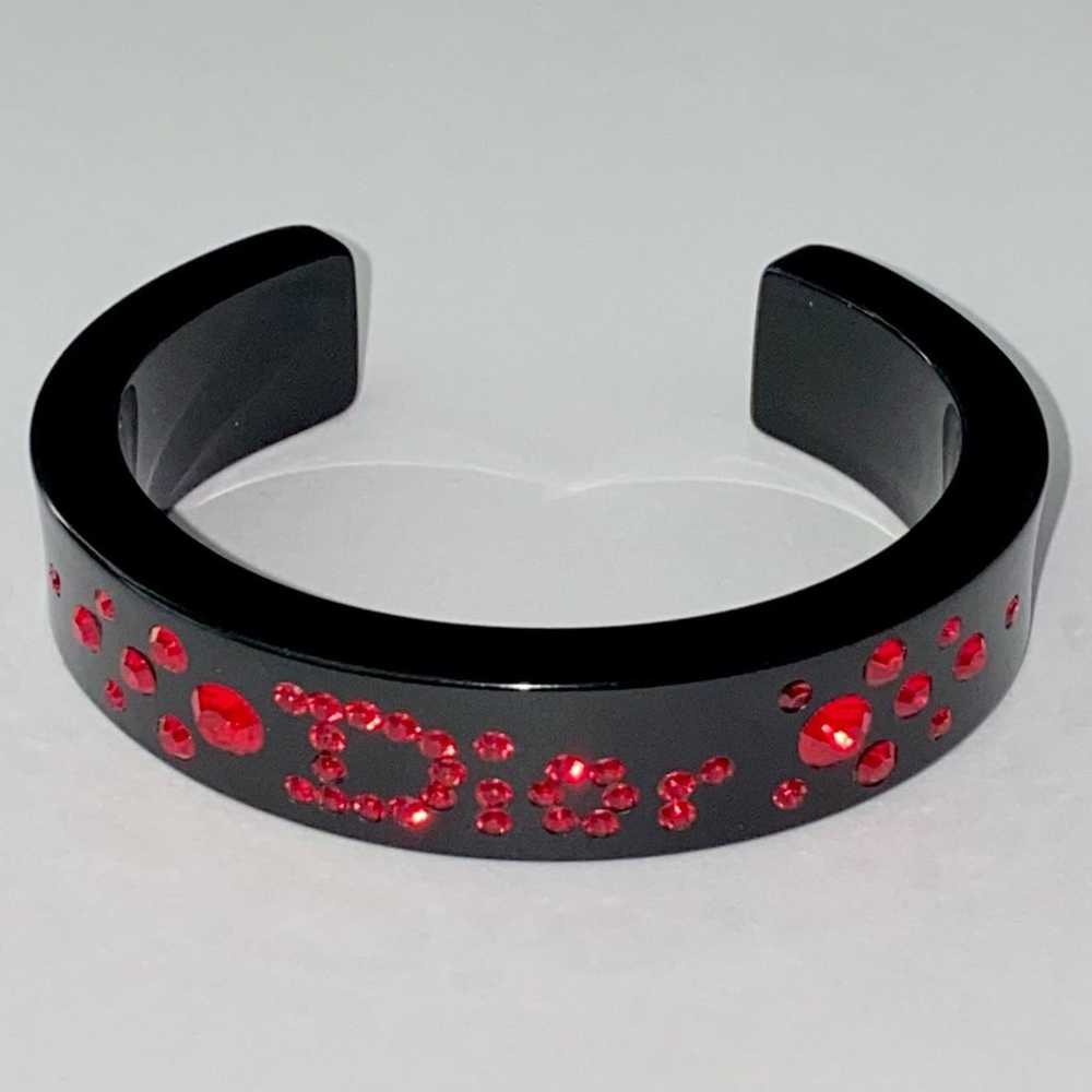 VTG AUTH Christian Dior Black Resin Lucite Red Cr… - image 10