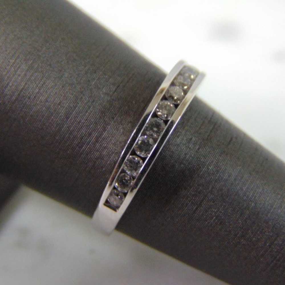 Womens Vintage Estate 10k White Gold Diamond Ring… - image 2