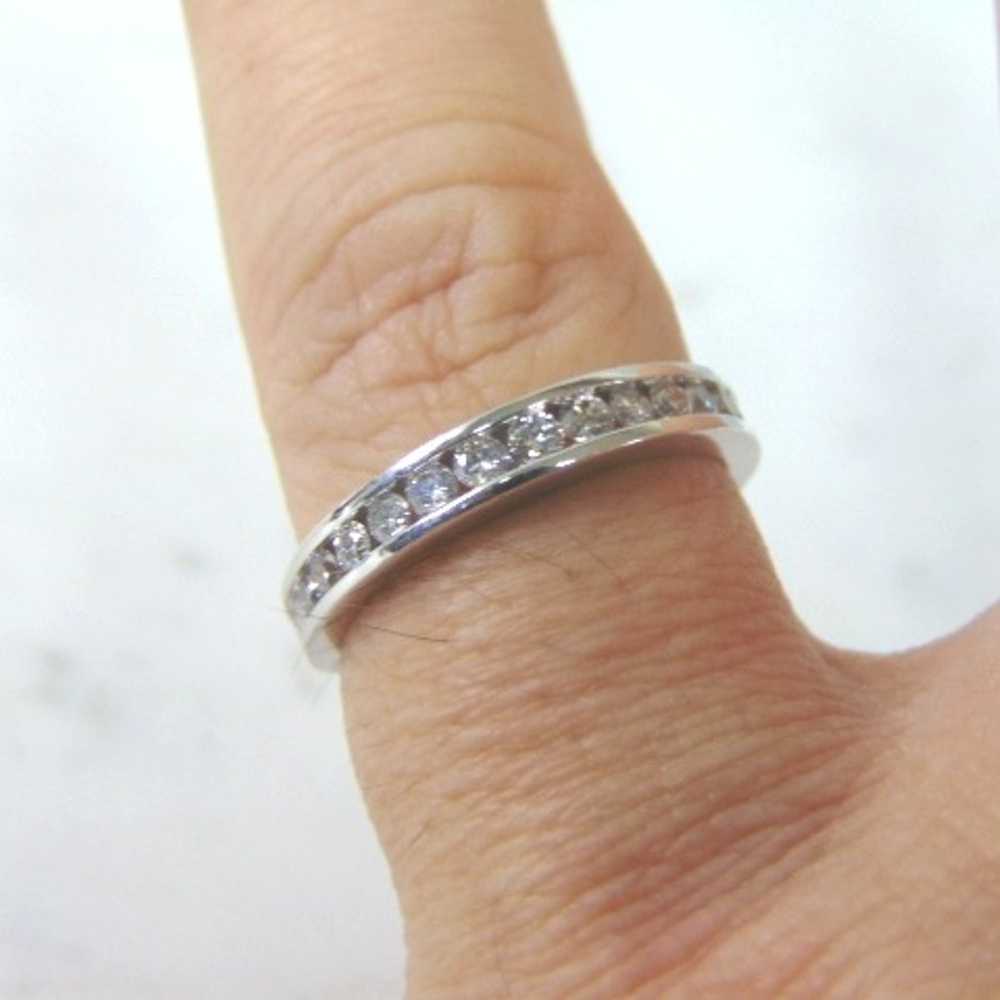 Womens Vintage Estate 10k White Gold Diamond Ring… - image 5