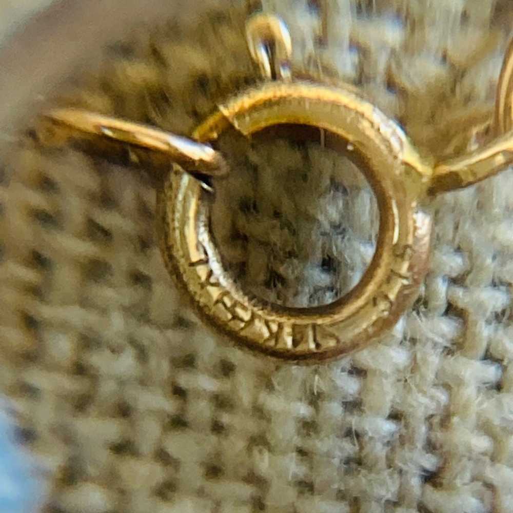 Vintage 14kt solid gold circle Necklace - image 6