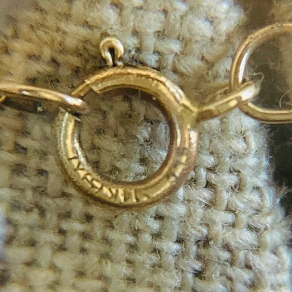 Vintage 14kt solid gold circle Necklace - image 7