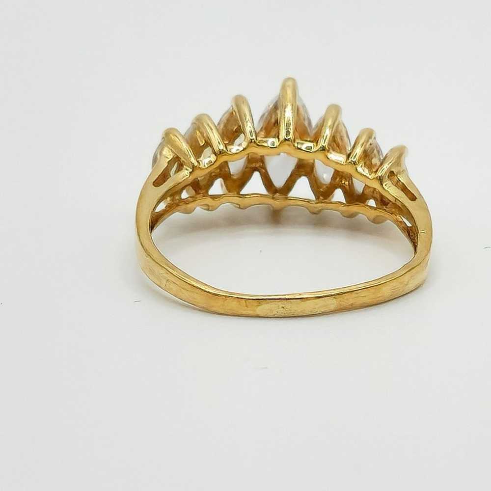 Vintage 10kt gold diamond marquee ring - image 7