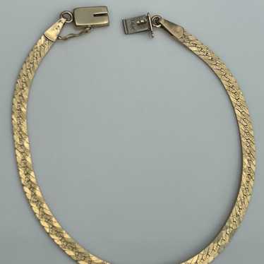 14k Yellow Gold Bracelet vintage herringbone Estat