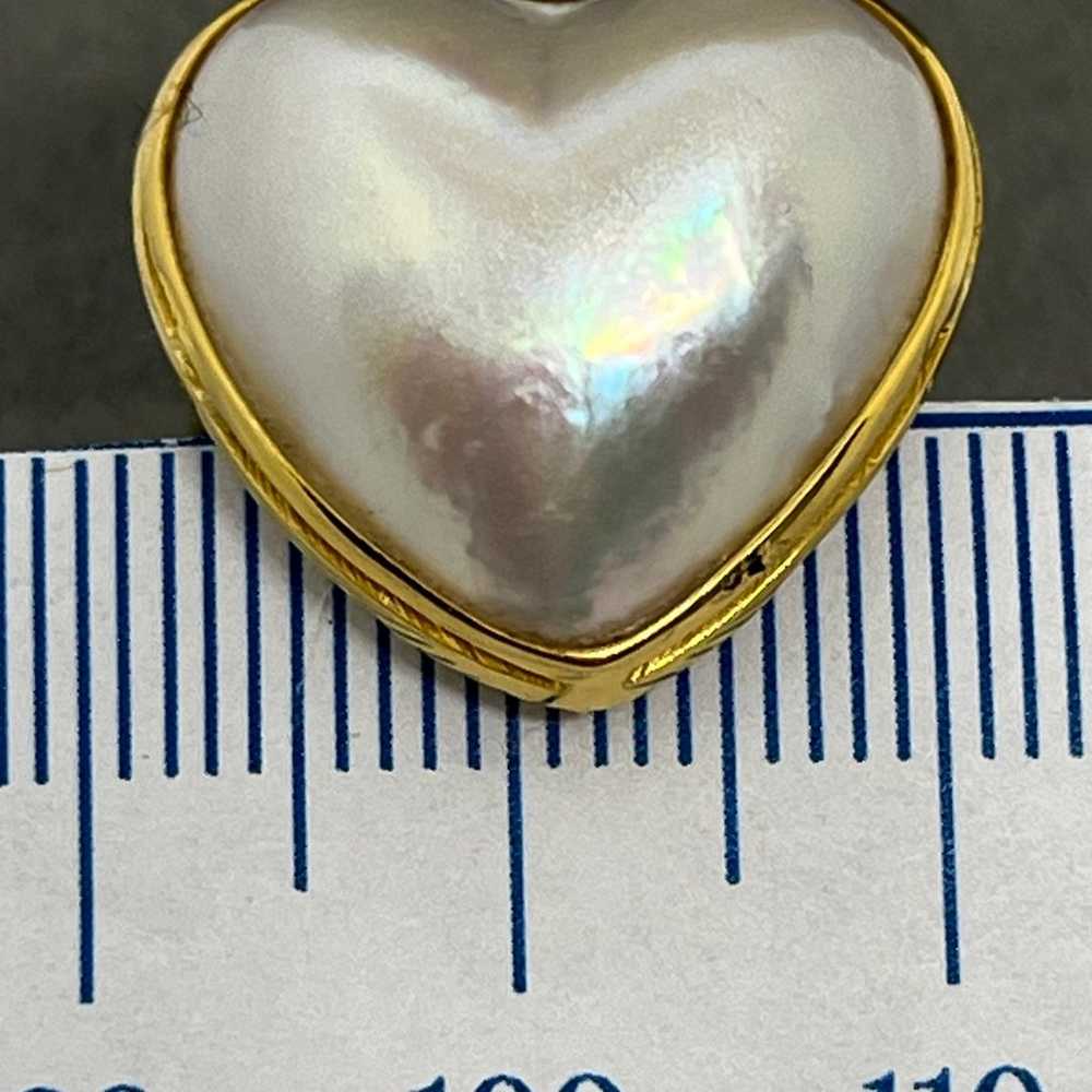 18k Yellow Gold Heart-shaped Mabe Pearl Ring Size… - image 3