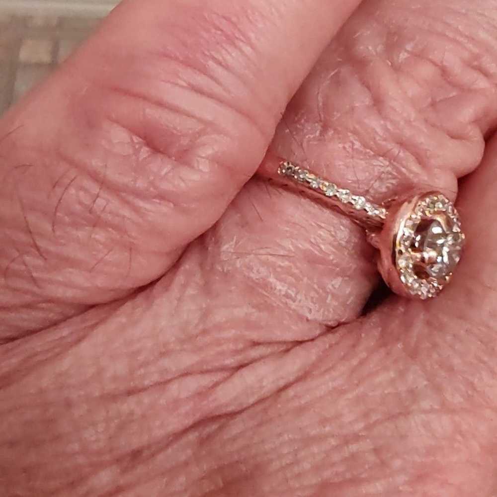 10KT Rose Gold Diamond Halo Ring - image 6